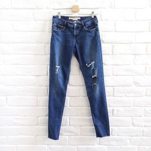 French Connection jeans Women 12 28 Skinny Skin Tight Distressed Stretch Raw hem
